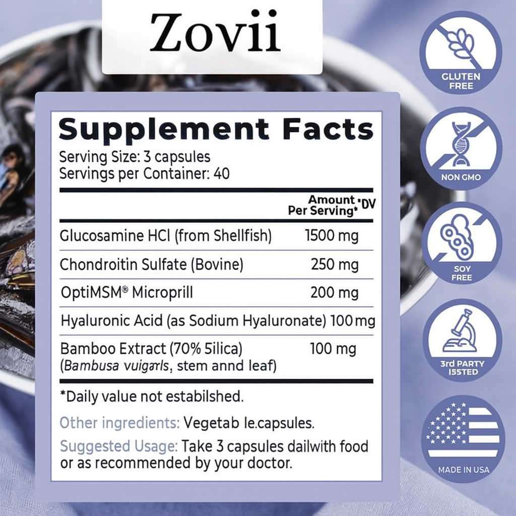 Zovii Glucosamine Chondroitin Support Capsules VIP